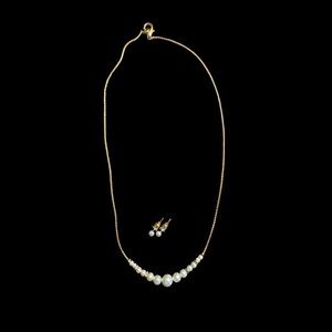 Faux Pearl Necklace and Earring Set